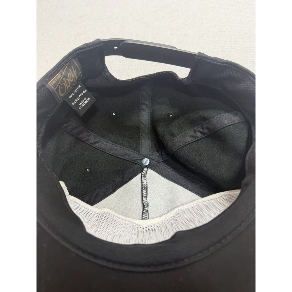 Obey Skull Laurel Wreath Black Snapback Hat 100% Cotton Since 1989 OSFA - Picture 8 of 8